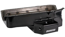Load image into Gallery viewer, Moroso 86-Up Chevrolet SBC (w/1 Pc Seal &amp; Low Clearance) Wet Sump 7qt 7in Steel Oil Pan - Black - Main Product View