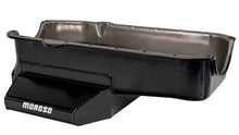 Load image into Gallery viewer, Moroso 86-Up Chevrolet SBC (w/1 Pc Seal &amp; Low Clearance) Wet Sump 7qt 7in Steel Oil Pan - Black - Installation View