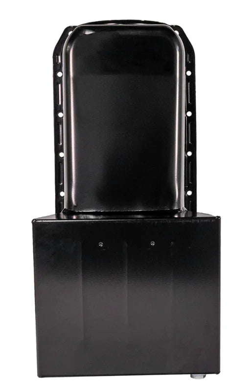 Moroso 86-Up Chevrolet SBC (w/1 Piece Rear Main Seal) Wet Sump 7qt 8.25in Steel Oil Pan - Black - Main Product View