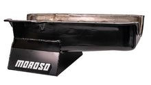 Load image into Gallery viewer, Moroso 86-Up Chevrolet SBC (w/1 Piece Rear Main Seal) Wet Sump 7qt 8.25in Steel Oil Pan - Black - Installation View