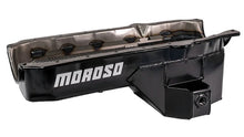 Load image into Gallery viewer, Moroso 86-Up Chevrolet SBC (w/Passenger Side Dipstick) Wet Sump 5.5qt 7.5in Steel Oil Pan - Black - Side View
