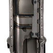 Load image into Gallery viewer, Moroso 86-Up Chevrolet SBC (w/Passenger Side Dipstick) Wet Sump 5.5qt 7.5in Steel Oil Pan - Black - Back View