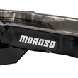 Load image into Gallery viewer, Moroso 86-Up Chevrolet SBC (w/Passenger Side Dipstick) Wet Sump 5.5qt 7.5in Steel Oil Pan - Black - Installation View