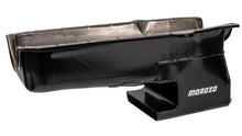 Load image into Gallery viewer, Moroso 86-Up Chevrolet Small Block (w/1 Piece Rear Main Seal) Wet Sump 6qt 9in Steel Oil Pan - Black - Back View