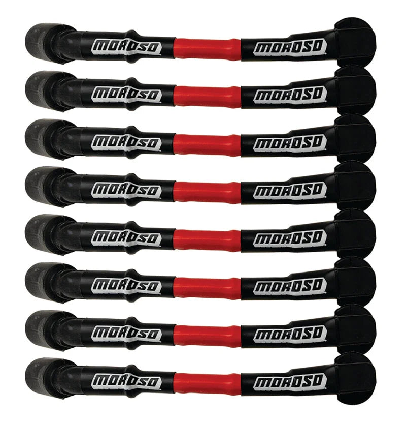 Moroso 9.75in Long Coil On Plug Sleeved Ultra Spark Plug Wire Set - Red - Main Product View