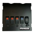 Load image into Gallery viewer, Moroso 99-04 Mazda Miata NB Radio/HVAC Pocket Block Off Plate With Switches - Detail View
