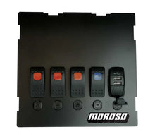 Load image into Gallery viewer, Moroso 99-04 Mazda Miata NB Radio/HVAC Pocket Block Off Plate With Switches - Detail View