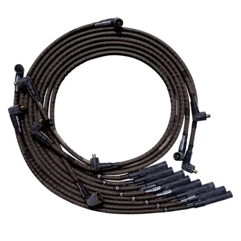 Moroso BB Chrysler Mopar Str Plug End Non-HEI Sleeved Ultra Spark Plug Wire Set - Black