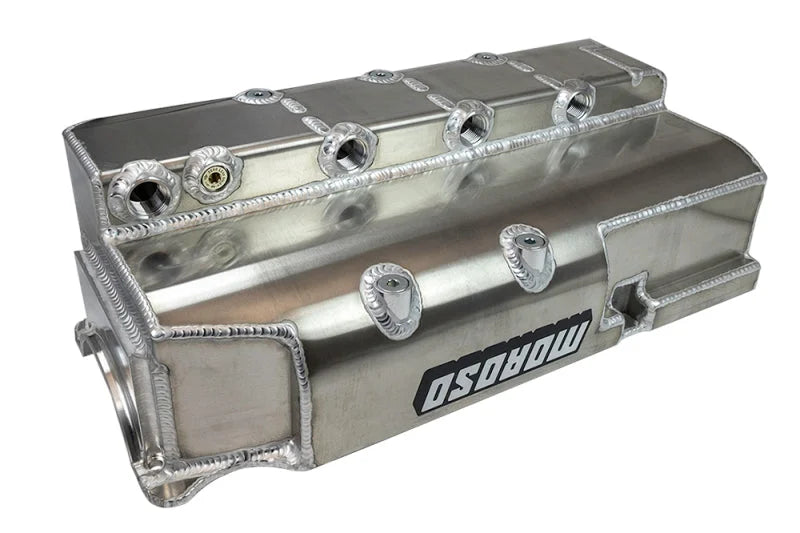 Moroso BBC Mark IV 4 Pickup Dry Sump 7-1/2in Deep Aluminum Oil Pan (w/o Starter Notch) - Side View
