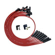 Load image into Gallery viewer, Moroso BBC Over Valve Cover Str Plug Boots HEI Sleeved Ultra Spark Plug Wire Set - Red