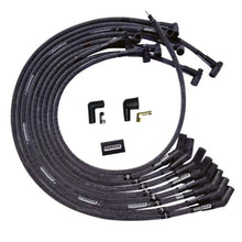 Load image into Gallery viewer, Moroso BBC Under Header Sleeved 135 Plug End HEI Ultra Spark Plug Wire Set - Black