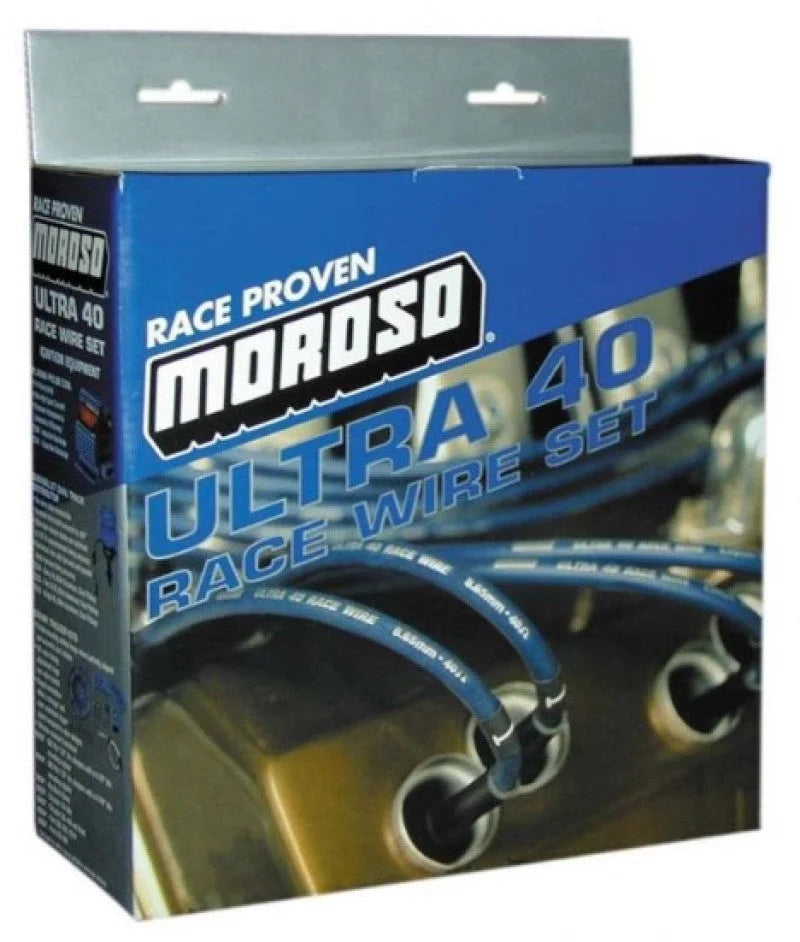 Moroso Chevrolet Big Block Ignition Wire Set - Ultra 40 - Sleeved - Non-HEI - 90 Degree - Black - Side View