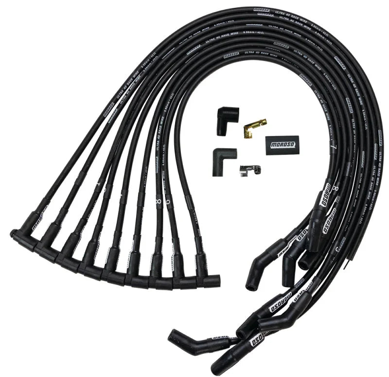 Moroso Chevrolet Big Block Ignition Wire Set - Ultra 40 - Unsleeved - HEI - 135 Degree - Black - Main Product View