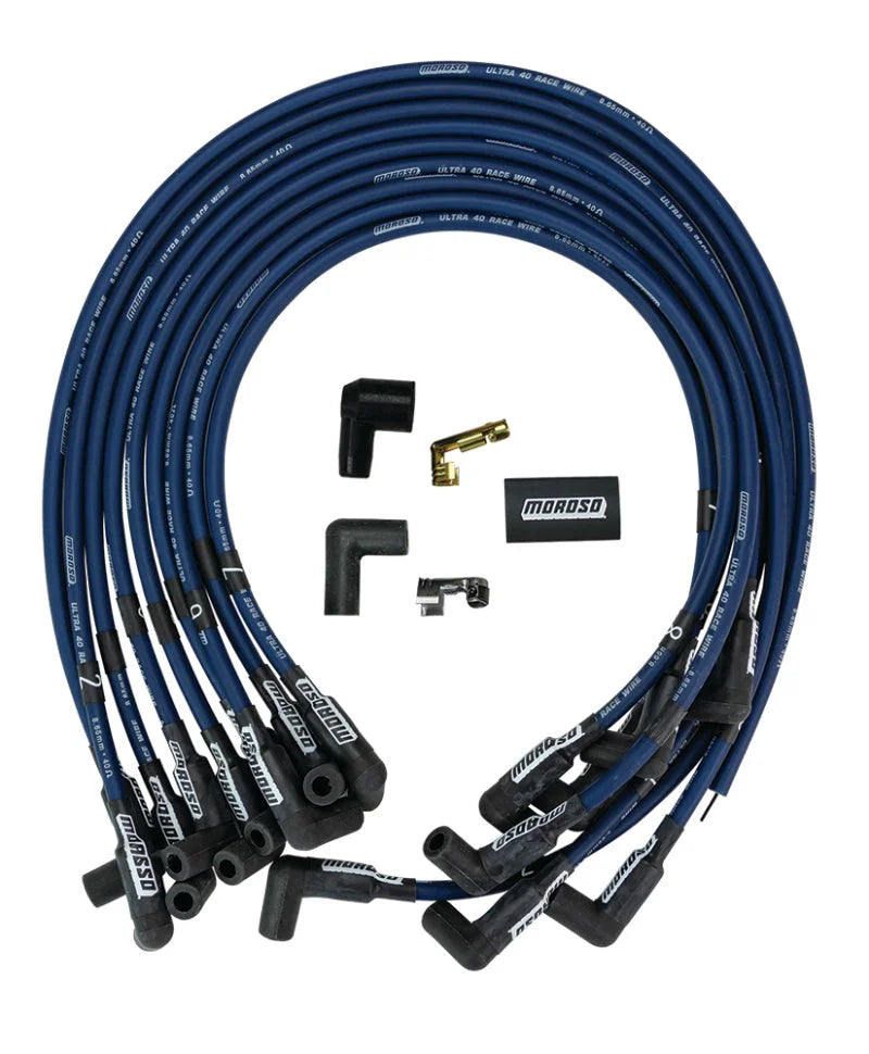 Moroso Chevrolet Big Block Ignition Wire Set - Ultra 40 - Unsleeved - HEI - Crab Cap - Blue - Main Product View