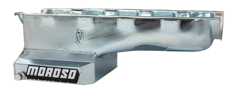 Moroso Chevrolet Big Block Mark IV Kicked Out Wet Sump 6qt 8in Steel Oil Pan - Side View