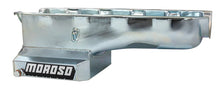 Load image into Gallery viewer, Moroso Chevrolet Big Block Mark IV Kicked Out Wet Sump 6qt 8in Steel Oil Pan - Side View