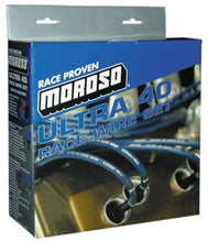 Load image into Gallery viewer, Moroso Chevrolet Small Block Ignition Wire Set - Ultra 40 - Unsleeved - HEI - Under Header - Blue - Side View