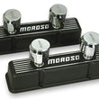 Load image into Gallery viewer, Moroso Chevrolet Small Block Valve Cover - 2 Covers w/2 Breathers - Black Finished Aluminum - Pair
