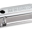 Load image into Gallery viewer, Moroso Chevrolet Small Block Valve Cover - w/Baffle - Stock Height - Stamped Steel Chrome Plated