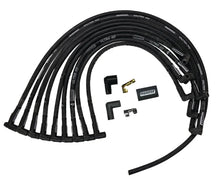 Load image into Gallery viewer, Moroso Chevrolet Small Block (w/Jesel) Ignition Wire Set - Ultra 40 - Sleeved - 90 Degree - Black - Side View