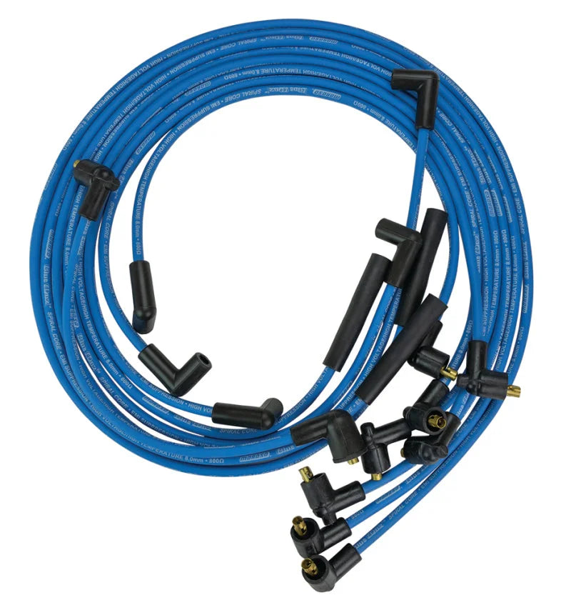 Moroso Custom Ignition Wire Set - Blue Max - Spiral Core - Side View