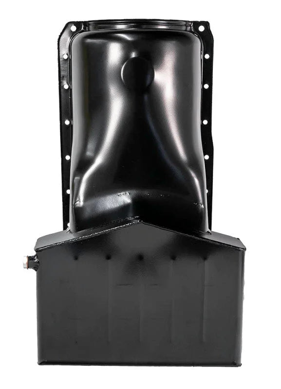 Moroso Ford 351C/351M (w/Front Sump) Kicked Out Wet Sump 7qt 8in Steel Oil Pan - Back View