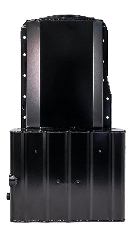 Moroso Ford 351W (w/Front Sump & Billet End Seals) Road Race Baffled Wet Sump 7qt 8in Steel Oil Pan - Main Product View