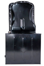 Load image into Gallery viewer, Moroso Ford 351W (w/Front Sump) Kicked Out Road Race Baffled 9qt 8in Steel Oil Pan - Installation View