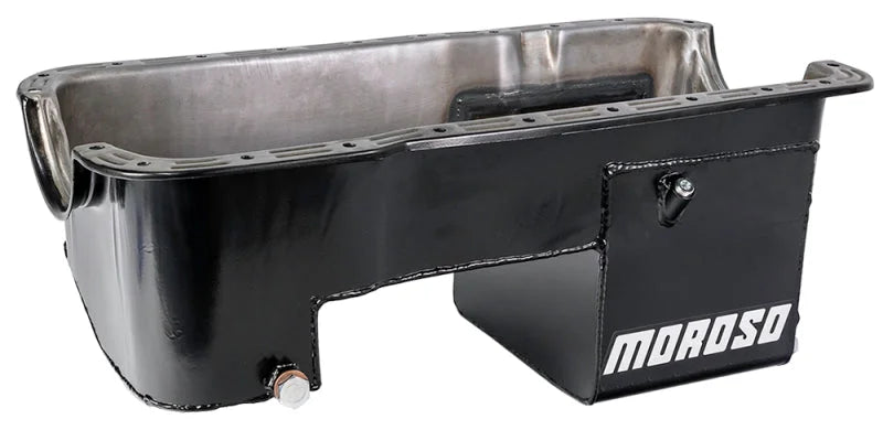 Moroso Ford 351W (w/Rear Sump) Extra Deep Wet Sump 7qt 9in Steel Oil Pan - Side View