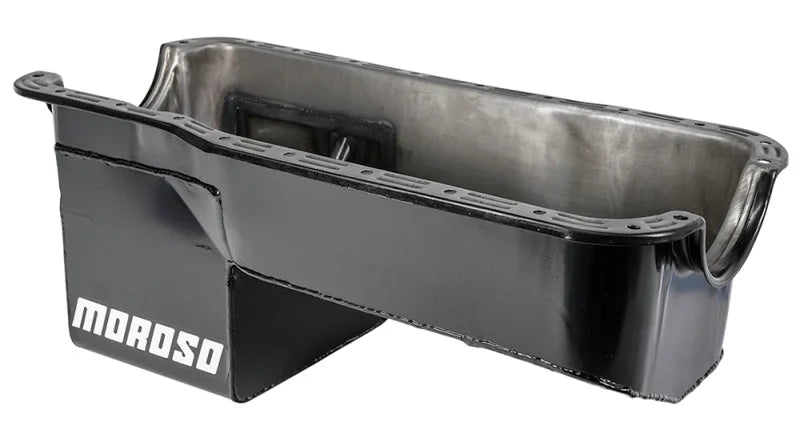 Moroso Ford 351W (w/Rear Sump) Extra Deep Wet Sump 7qt 9in Steel Oil Pan - Back View