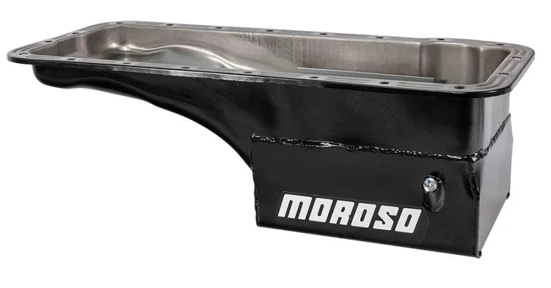 Moroso Ford 352-428 FE (w/Front Sump) Deep Wet Sump 7qt 7.5in Steel Oil Pan - Installation View