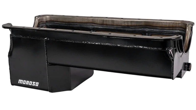 Moroso Ford 429-460 (w/Rear Sump) Extra Deep Wet Sump 8qt 9in Steel Oil Pan - Side View