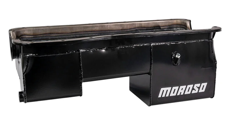Moroso Ford 429-460 (w/Rear Sump) Extra Deep Wet Sump 8qt 9in Steel Oil Pan - Back View