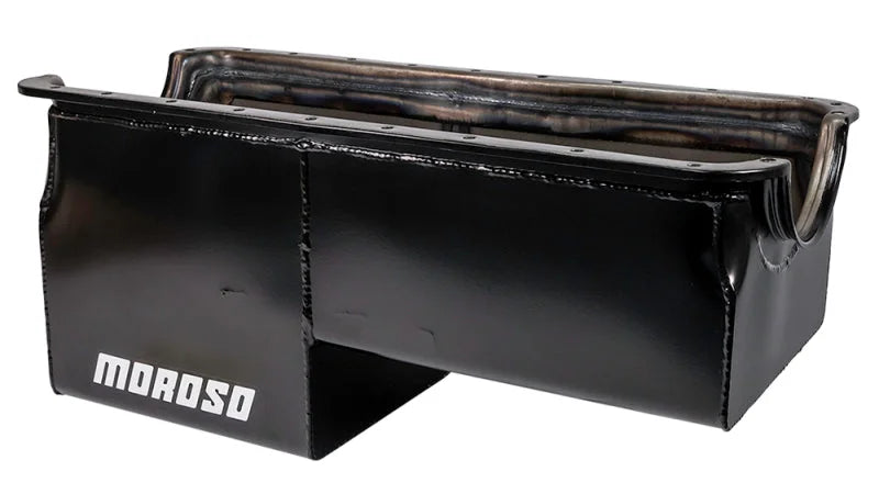 Moroso Ford 429-460 (w/Rear Sump) Off-Road Deep Wet Sump 8qt 10.75in Steel Oil Pan - Back View