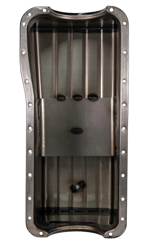Moroso Ford 429-460 (w/Rear Sump) Off-Road Deep Wet Sump 8qt 10.75in Steel Oil Pan - Installation View