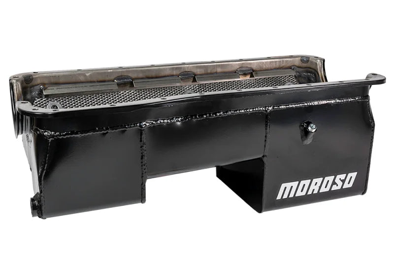 Moroso Ford 429-460 (w/Rear Sump) Wet Sump 7qt 9in Steel Oil Pan - Back View