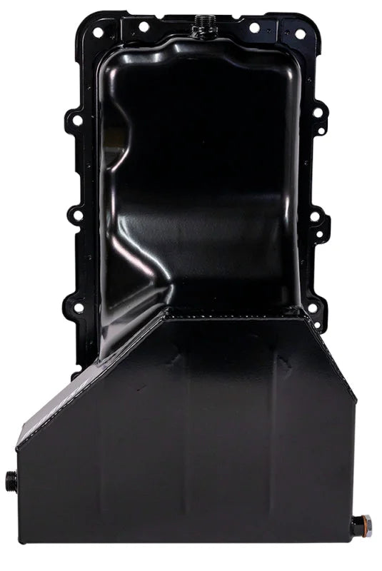 Moroso Ford 4.6/5.4L (w/Rear Sump) Road Race Baffled Wet Sump 8qt 6.5in Steel Oil Pan - Side View