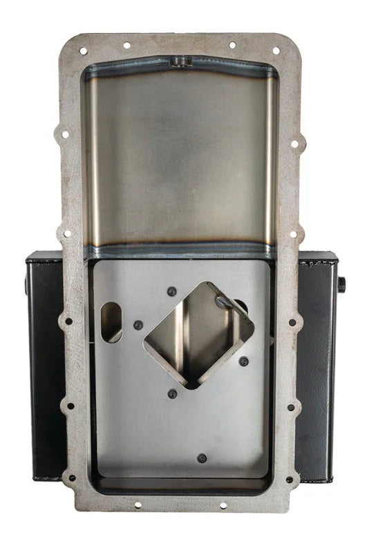 Moroso Ford 5.0 Coyote/Cobra (w/Rear Sump) Road Race Baffled Wet Sump 9.5qt 4.5in Steel Oil Pan - Main Product View