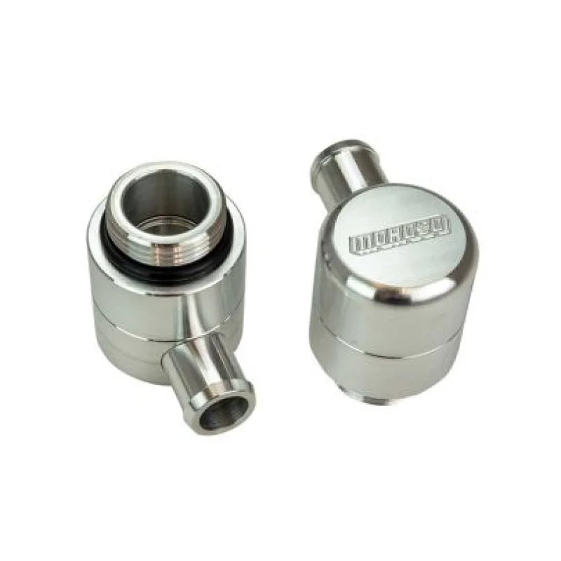 Moroso GM COPO 3/4in Tube Screw-In Valve Cover Breathers (2 Pack) - Installation View