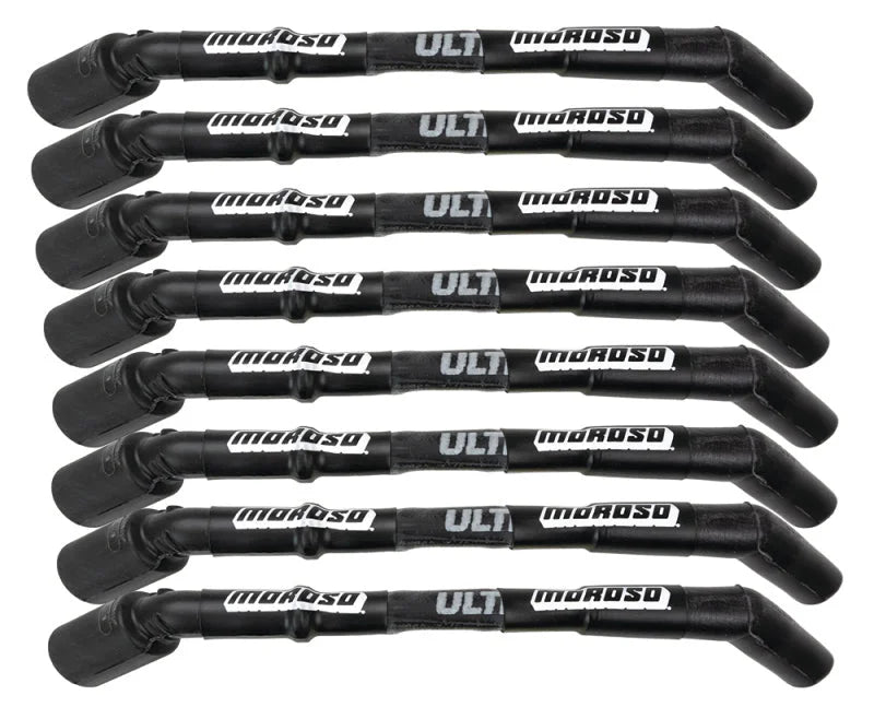 Moroso GM LS Ultra 40 Custom Fit  Sleeved Ignition Wire Set 8in 135 Deg Boots - Black - Main Product View