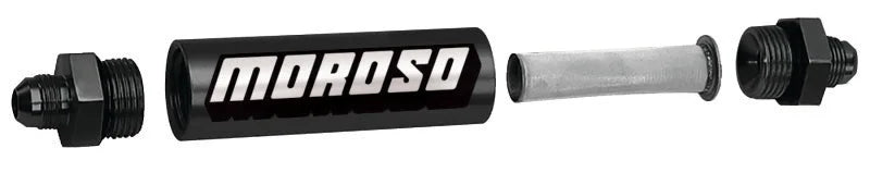 Moroso In-Line Fuel Filter - 5-1/8in - 3/8in NPT - 40 Micron SS Filter - Aluminum - Main Product View