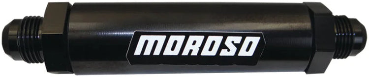 Moroso In-Line Fuel Filter - 6.5in -10An - 40 Micron SS Filter - Aluminum - Main Product View
