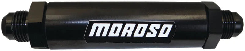 Moroso In-Line Fuel Filter - 6.5in -10An - 40 Micron SS Filter - Aluminum - Main Product View