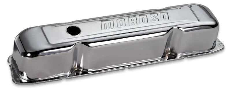 Moroso Mopar 361-440 Valve Cover - w/Baffles - Stamped Steel Chrome Plated - Pair