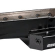 Load image into Gallery viewer, Moroso Pre-80 Chevrolet SBC (w/2 Pc Seal &amp; Low Clearance) Wet Sump 7qt 7in Steel Oil Pan - Black - Back View