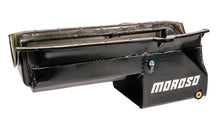 Load image into Gallery viewer, Moroso Pre-80 Chevrolet SBC/Dart Little M Power Pouch Wet Sump 7qt 8.25in Steel Oil Pan - Black - Back View