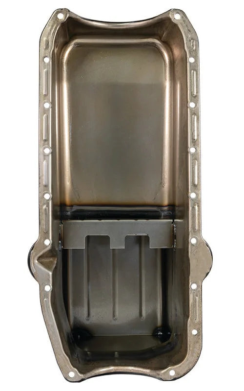 Moroso Pre-80 Chevrolet Small Block (w/Driver Side Dipstick) Wet Sump 7qt 9.5in Steel Oil Pan - Blk - Main Product View