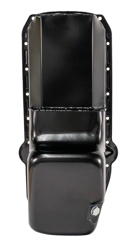 Moroso Pre-85 Chevrolet Small Block (w/Driver Side Dipstick) Wet Sump 6qt 8.25in Steel Oil Pan - Blk - Main Product View