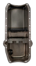 Load image into Gallery viewer, Moroso Pre-85 Chevrolet Small Block (w/Driver Side Dipstick) Wet Sump 6qt 8.25in Steel Oil Pan - Blk - Back View