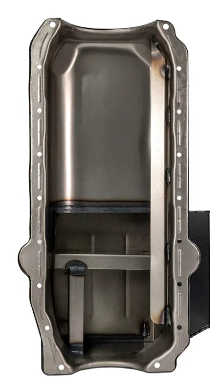 Moroso Pre-85 Chevrolet Small Block (w/Passenger Side Dipstick) Wet Sump 7qt 8in Steel Oil Pan - Blk - Main Product View